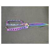 Trench Knuckle Guard Rainbow Butterfly Knife