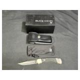 New Buck 110 Auto Elite Knife with Leather Sheath