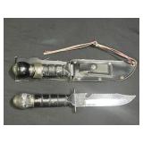 2 Rambo-Style Survival Knives & 1 Sheath
