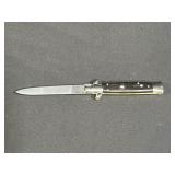 Black Horn Italian Stiletto Automatic Knife