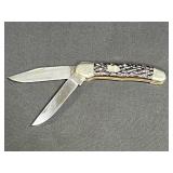 German Eye Jigged Bone Handle Trapper Knife