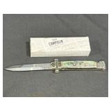 AGA Campolin Abalone Folding Auto Knife