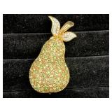 Swarovski Crystal Rhinestone Pear Brooch