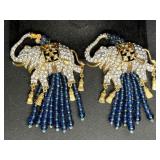 2 Elizabeth Taylor Avon Elephant Rhinestone Pins