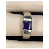 A&Z CO. Modernist 14K Gold Square Amethyst Ring