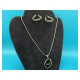 Italian Sterling Necklace, Pendant & Earrings