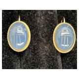 Vtg 14k Scarab Earrings Marked by Carla Corp