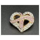 Swarovski Pink Crystal Breast Cancer Brooch