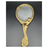 Vtg Art Nouveau Style Hand Mirror French Art  Deco