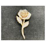 Retired Swarovski Crystal Rose Brooch Pin