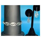 925 Jewelry Set Link Bracelet & Earrings