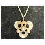 Modernist HKH Finnish Sterling Pendant & 19" chain