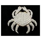 Retired Swarovski Pave Crystal Crab Brooch