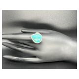 Barse Sterling Turquoise Teardrop Ring