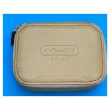 Vtg Coach British Tan Leather Pill Box Travel Case
