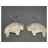 Handcrafted Vintage Navajo Bison Earrings