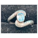 Sterling & Blue Topaz Bypass Ring