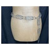 Metal Geometric Greek Key Belt