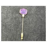 Avon Amethyst & Topaz 14K Gold Stick Pin