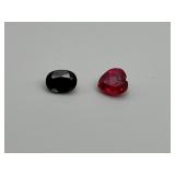 Oval Sapphire & Heart Shaped Ruby