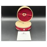 SWAROVSKI Swan Crystal Heart Red  Ribbon Choker