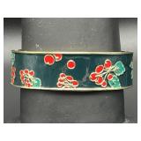 Talbots Black & Gold-tone Hinged Cloisonne Bangle
