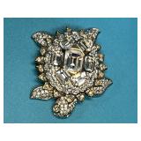 Vtg Swarovski Turtle Pave Crystal Brooch