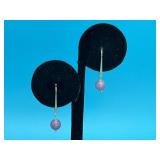 Lavender Jade 14k Wire Drop Earrings