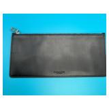 Coach Slim Black Leather Zip Pouch Wallet