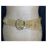 Vtg Gold-tone Mesh Belr with Lion Head Medallions