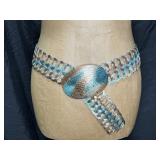 Handmade Greek woven wire statement belt