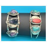 2 Vintage Navajo Style silver cuff bracelets