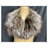 Silver Fox Fur Collar Stole Scarf