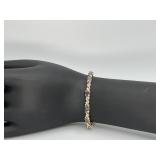 14k Gold Diamond & Mystic Topaz Tennis Bracelet