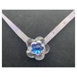 Swarovski Crystal Flower Pendant on Suede Necklace