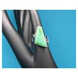 Hand Made Silver & Turquoise Ring Signed YSC