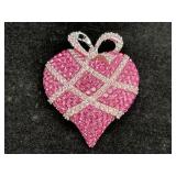 Swarovski Wrapped in Love Pink Crystal Heart Pin