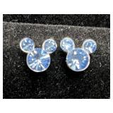 Disney Mickey Mouse Ear Blue Crystal Stud Earrings