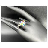 Sterling Multi-color Inlayed stone Ring