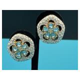 Swarovski Crystal Sand Dollar Clip-on Earrings
