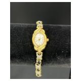 Vtg Avon Spphire & MOP Gold Tone Watch