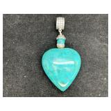 Jay King Sterling Silver Turquoise Heart Pendant