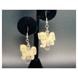 Carved Foo Dog Pierced Dangle Earring