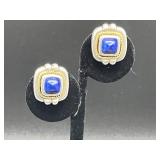 Tiffany & Co. Lapis Lazuli Sterling & 18k Earring