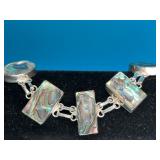 Sterling & Abalone Shell Artisan Link Bracelet