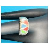 Sterling Zuni Ring with Turquoise, Coral & More