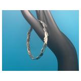 Vtg Taxco Sterling Silver Twist Bangle Bracelet