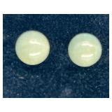 Green Jade Beaded 14k Earrings