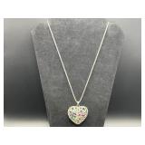 Betsy Johnson Puffy Heart Pendant & Necklace