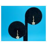 14k Gold Flower Drop Earring